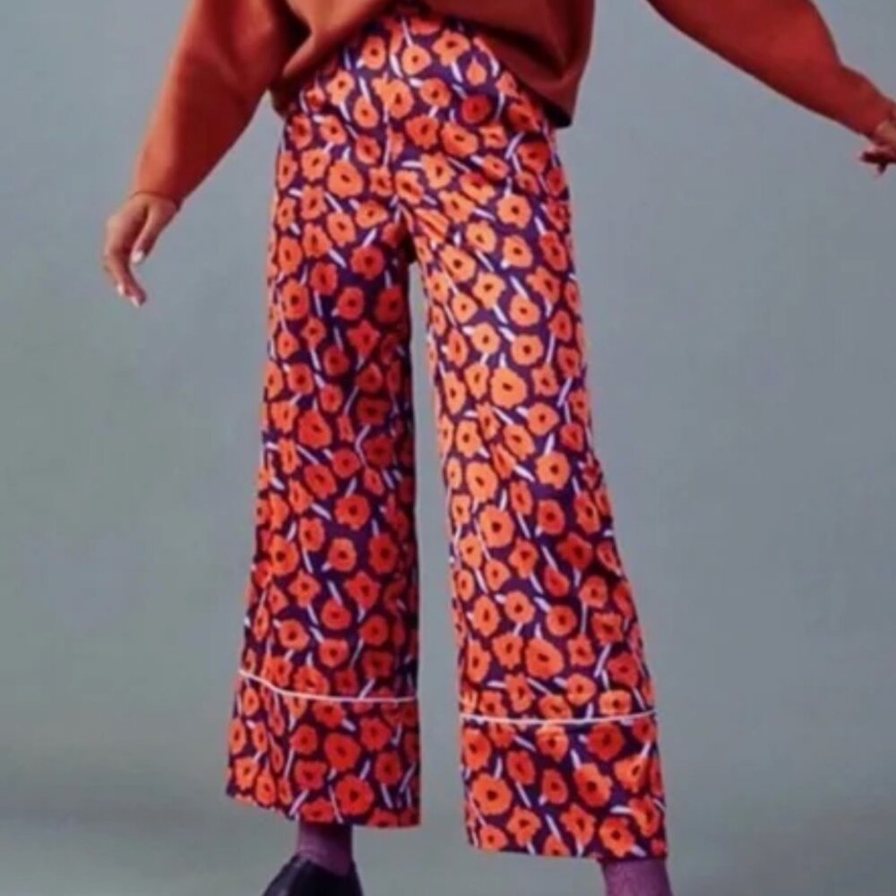 NWT Anthropologie Hutch Poppy Wide-Leg Pants Size Medium